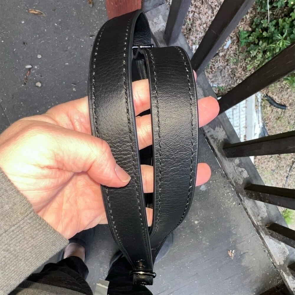 VINTAGE COACH Black Leather Shoulder Bag with Gunmetal Hardware 21377 AUTHENTIC - Picture 8 of 10